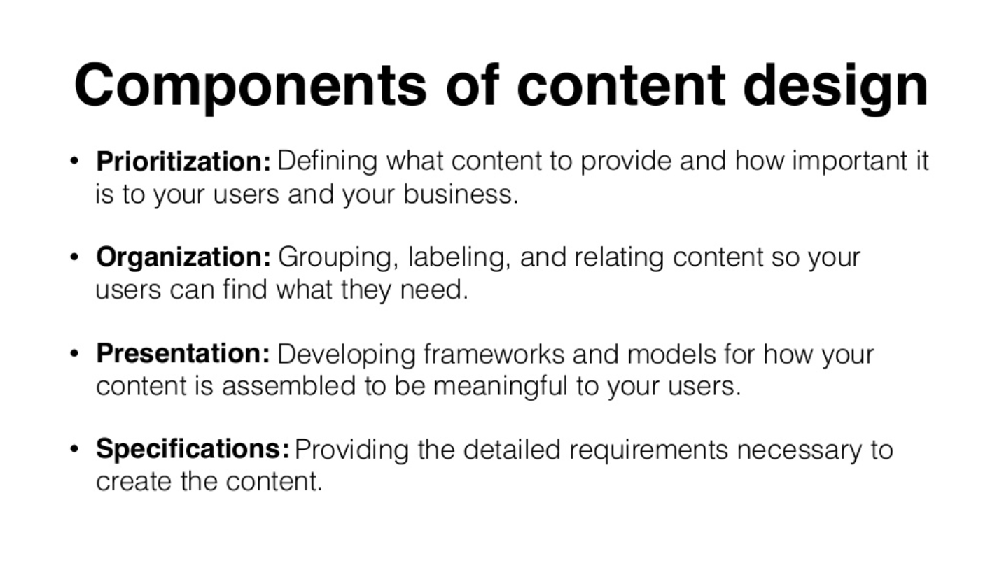 Components of content design