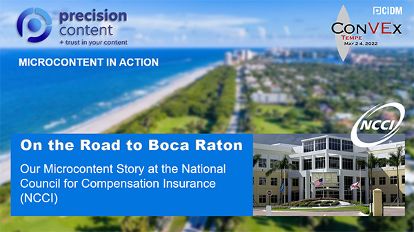 Microcontent Architecture in Action NCCI