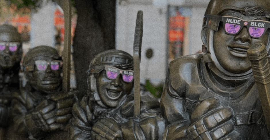 Nude blok glasses from Fuck My Son! movie at TIFF 2025